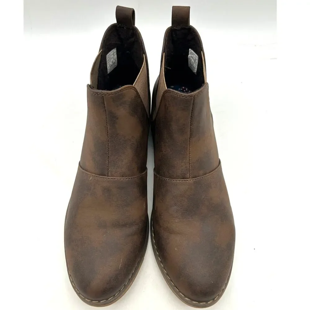 Rocket Dog Maylon Brown Faux Leather Chelsea Ankle Boots 8.5 EU 39 Pull On Fall